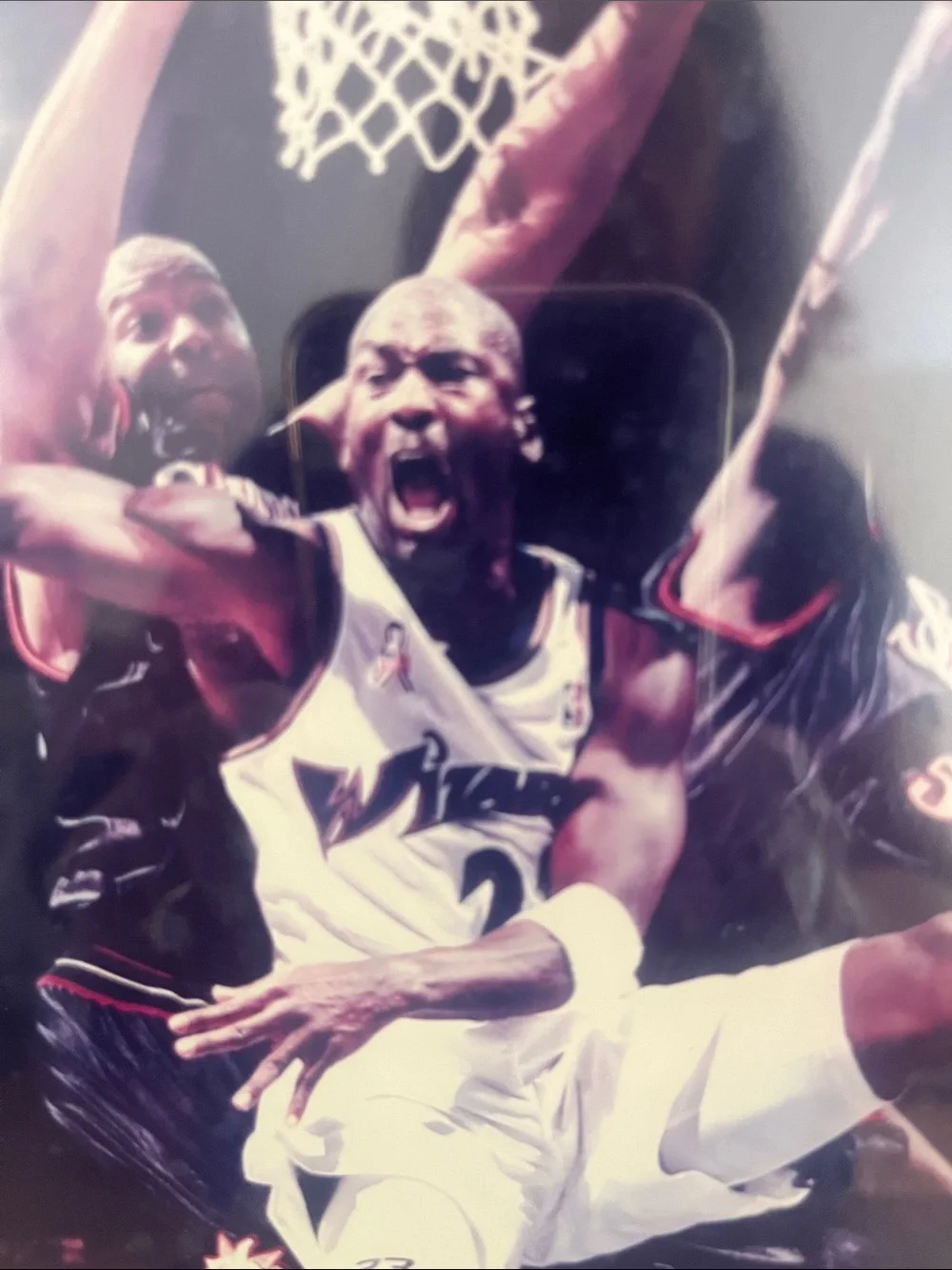 NBA Black and White Framed Basketball Action Print
